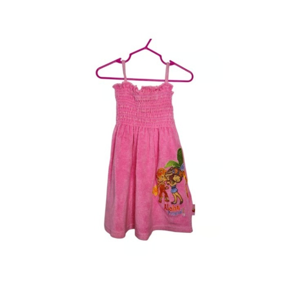 Vintage Y2K Strawberry Shortcake Terry Cloth Beach Cover Up Dress - Size 4